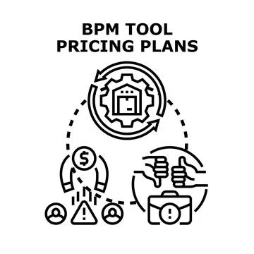 Bpm tool pricing plans concept vector illustration 스톡 일러스트