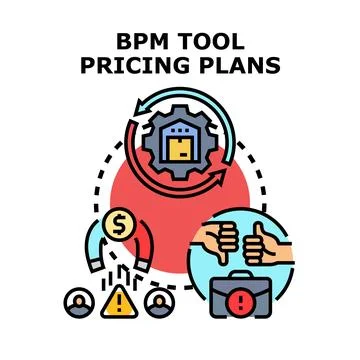 Bpm tool pricing plans concept vector illustration 스톡 일러스트