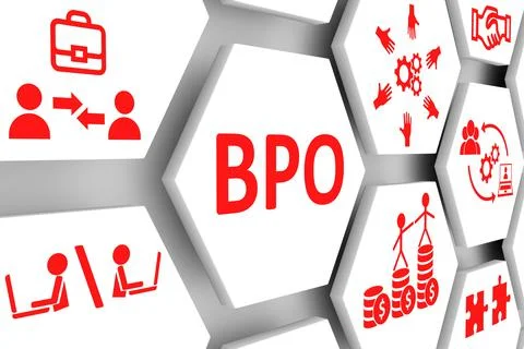 BPO concept cell background 3d illustration Stock Illustration