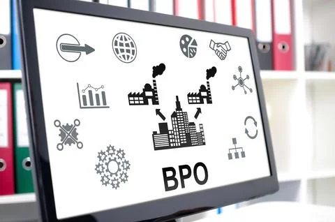 Bpo concept on a computer screen Stock-Fotos