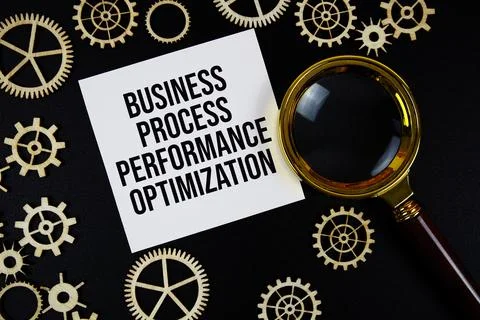 BPPO - Business Process Performance Optimization text with magnifying glass.. Stock Photos