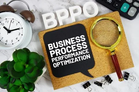BPPO - Business Process Performance Optimization acronym with calculator, a.. Stock Photos