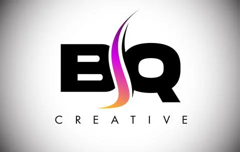 BQ Letter Logo Design with Creative Shoosh and Modern Look Stock Illustration