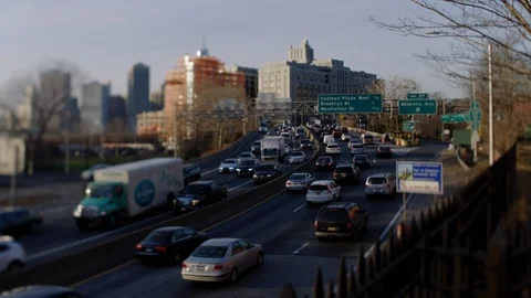 BQE at Sunset Stock Footage 86189048