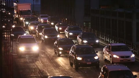 BQE traffic evening commute Stock Footage 40750221