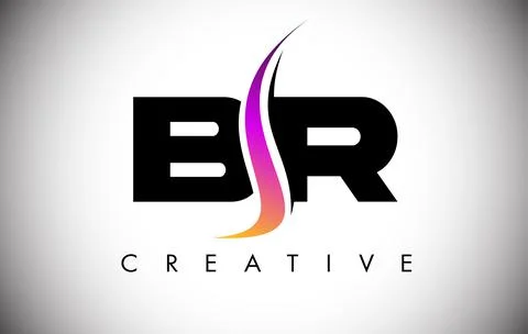 BR Letter Logo Design with Creative Shoosh and Modern Look Stock Illustration