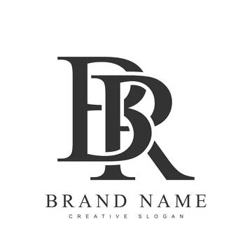BR trendy logotype template. Initial letter b and r classic font style. Cre.. Stock Illustration