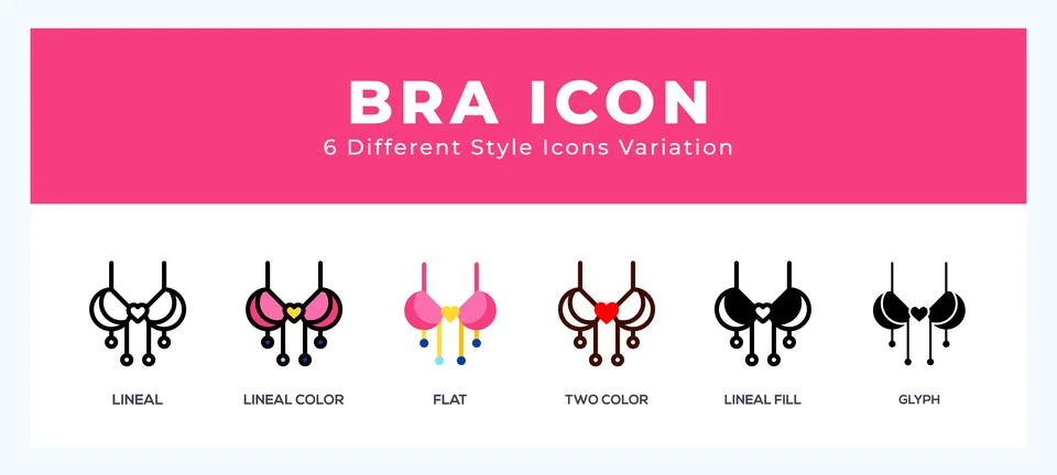 Bra icon set pack vector illustration. Illustrazione stock