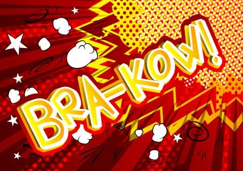 Bra-Kow! - Vector illustrated comic book style expression. Stock Illustration