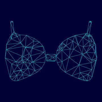 Bra low poly triangulation triangulated polygonal electric cyan blue vibrant  Stockillustratie