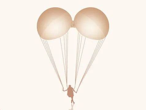Bra in the shape of a parachute Stock Illustration