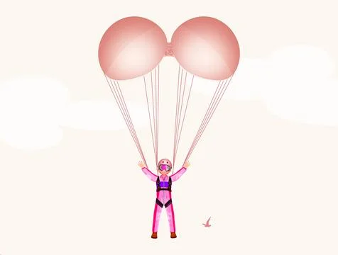 Bra in the shape of a parachute Stock Illustration