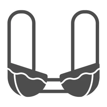 Bra solid icon. Lady brassiere vector illustration isolated on white. Woman Stock Illustration