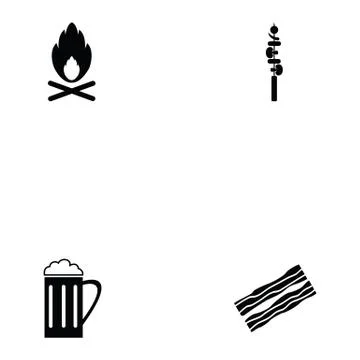 Brabecue icon set Stock Illustration