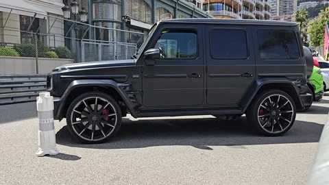 Brabus G-Class SUV Parked at Casino Square Monaco Stock Footage 308736488