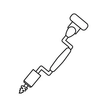 Brace and bits carpentry tool Stock Illustration