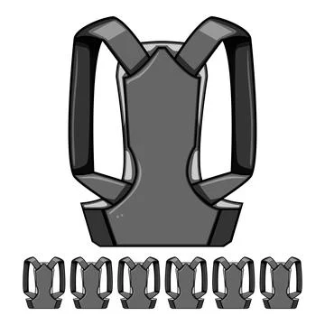 Brace back posture corrector cartoon vector graphic イラスト素材