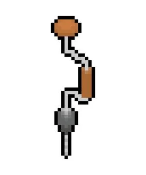 Brace Hand drill pixel art. 8 bit Old Hand Tool Stock Illustration