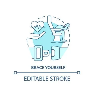 Brace yourself turquoise concept icon Stock Illustration