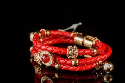 Bracelet on a black background Stock Photos
