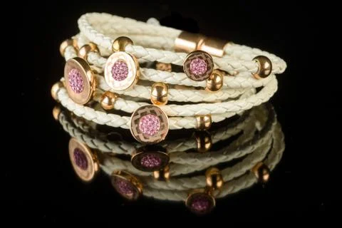 Bracelet on a black background Stock Photos