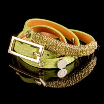 Bracelet on black background Stock Photos