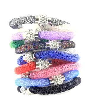 Bracelet with crystals Stock Photos