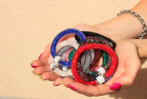 Bracelet with crystals Foto stock