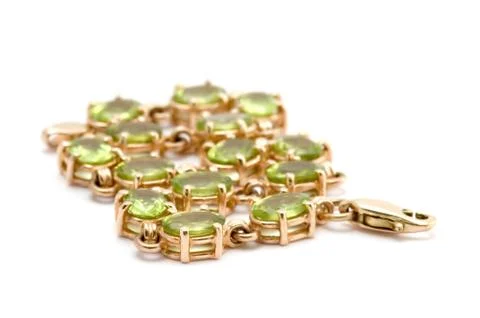 Bracelet with emerald Stock Photos