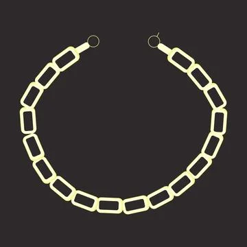 Bracelet in form of chain on black background Stock Illustration
