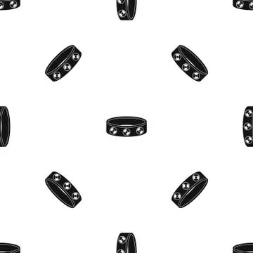 Bracelet with gems pattern seamless black Stock Illustration