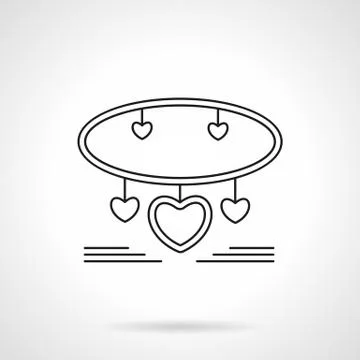 Bracelet with hearts flat line vector icon Illustrazione stock