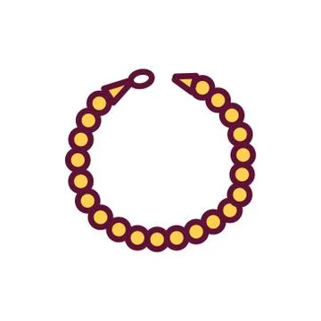 Bracelet line icon. Isolated vector element. Stock Illustration