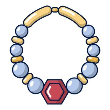 Bracelet with ruby icon, cartoon style Illustrazione stock