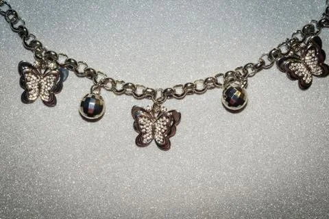 Bracelet with silver charms Stock Photos