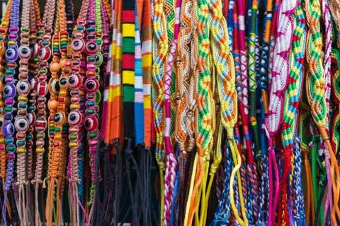 The bracelets are handmade Stock Photos