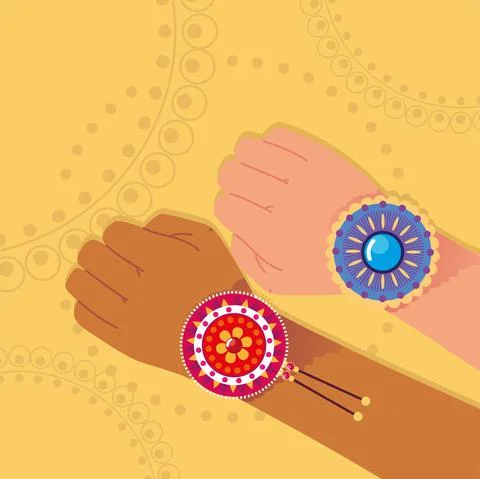 Bracelets in hands Stock Illustration