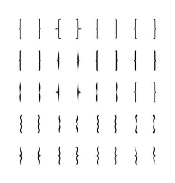 Braces and curly brackets vector symbols set Stock Illustration