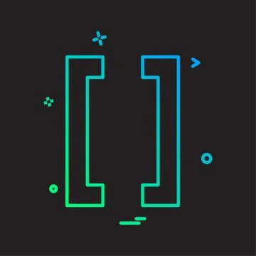 Braces icon design vector イラスト素材