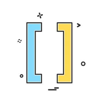 Braces icon design vector Stock Illustration