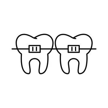 Braces icon element of dentistry icon for mobile concept and web apps. Thin l Stock Illustration
