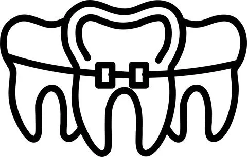 Braces Line Icon Design Stock Illustration