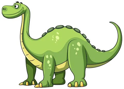 Brachiosaurus cartoon character isolated Stock Illustration
