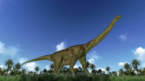 Brachiosaurus cycle walk, loop Stock Footage 27973757