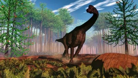 Brachiosaurus dinosaur - 3D render Stock Illustration