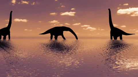 Brachiosaurus Dinosaur evening Video stock 201741412