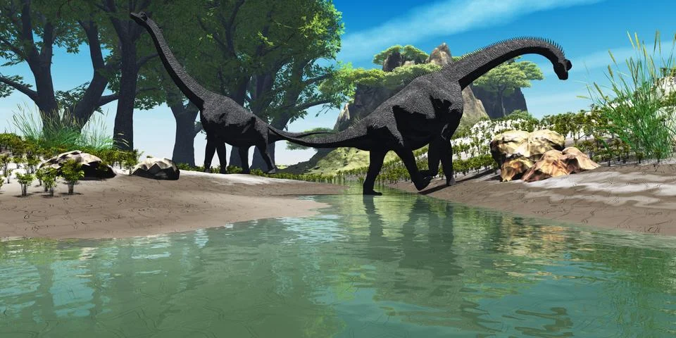 Brachiosaurus dinosaur Stock Illustration