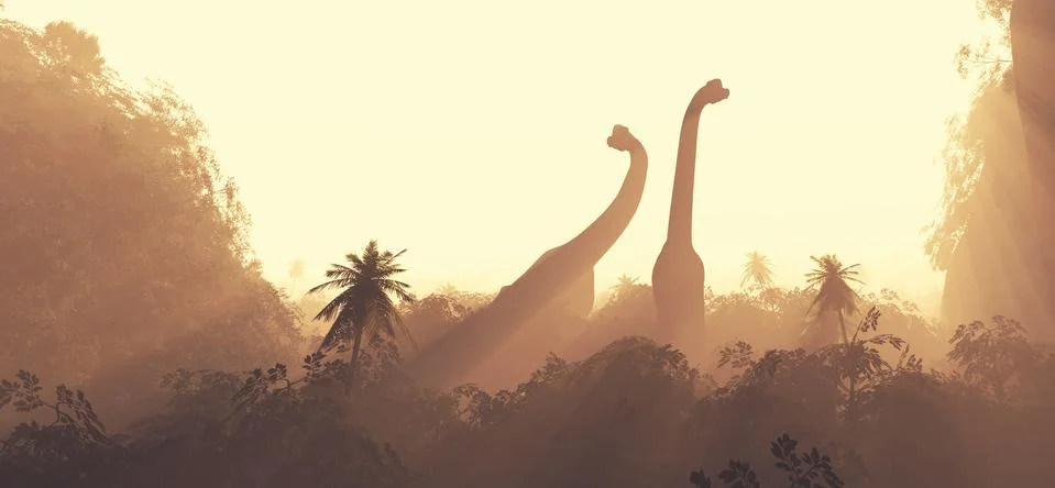 Brachiosaurus dinosaurs Illustrazione stock