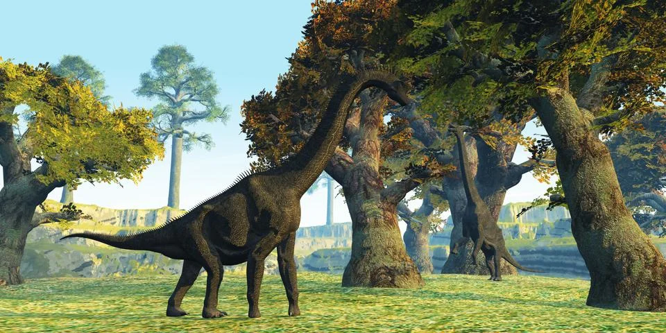 Brachiosaurus forest Stock Illustration