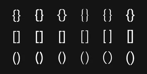 Bracket, braces, parenthes vector set, Diverse curly bracket styles for des.. Stockillustratie
